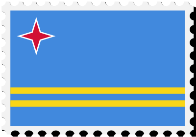 Aruba flag stamp clipart
