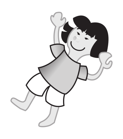 Asian girl falling clipart