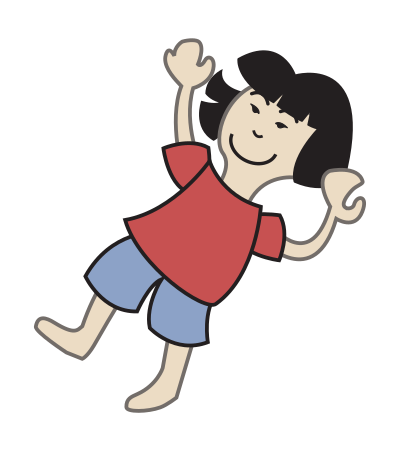 Asian Girl Falling Colour clipart