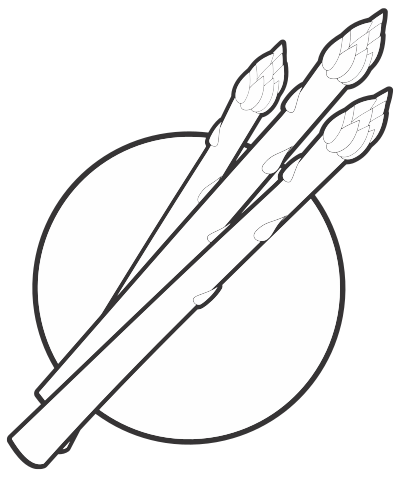 Asparagus Line Art Logo clipart