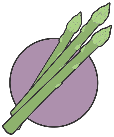 Asparagus Line Art Logo - Colour clipart