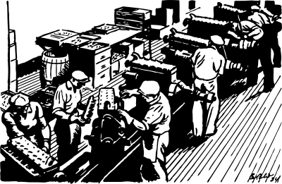 Assembling the engine clipart