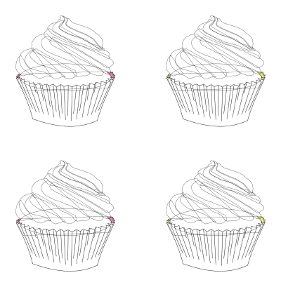 Assorted Chocolate Frosted Cupcakes clipart