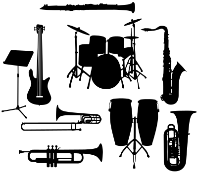 Assorted instruments clipart