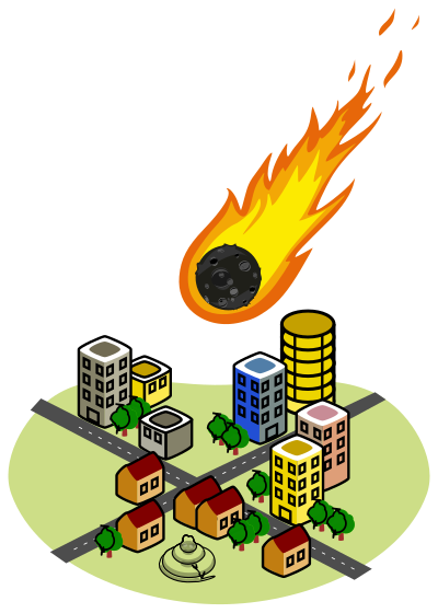 Asteroid and the city clipart