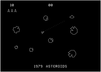 Asteroids video games 1979 clipart