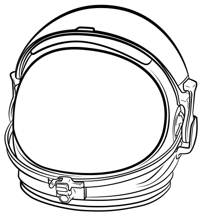 Astronaut Helmet Line Art clipart