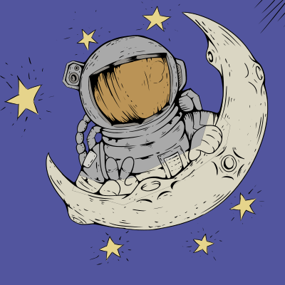 Astronaut Moon - Colour Remix clipart