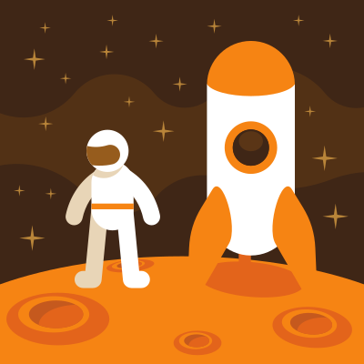 Astronaut on Mars clipart