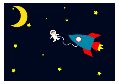 Astronaut out of the space rocket clipart