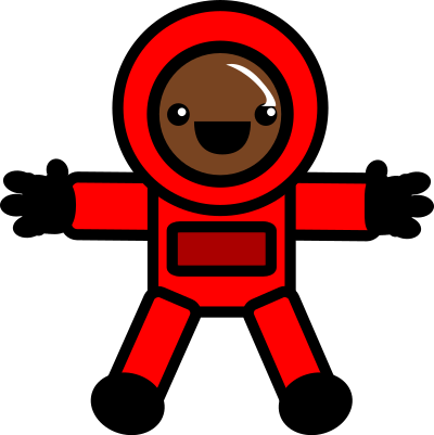 Astronaut - red space suit clipart
