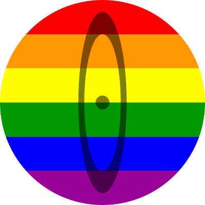 Atom Shadow on Rainbow Flag clipart