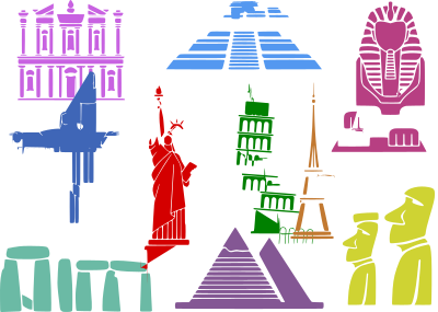Attractions, Monuments, Wonders - Colour Remix clipart