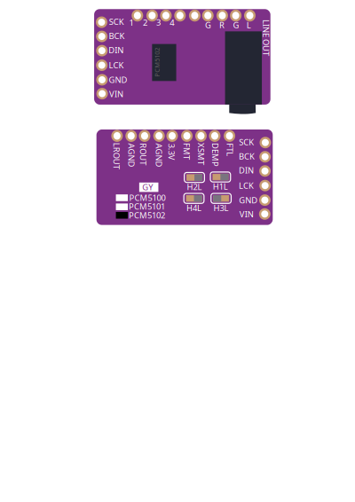Audio I2S DAC with PCM5102 clipart