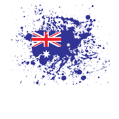 Australian flag ink splatter clipart