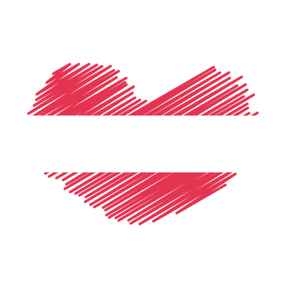Austria flag heart symbol clipart