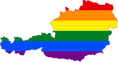 Austria with LGBT colors clipart