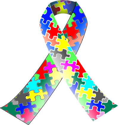 Autism (puzzle) ribbon clipart