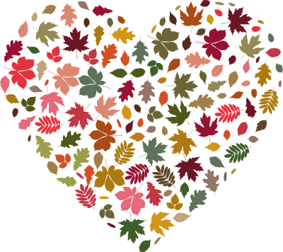 Autumn Leaves Heart Fall Colors clipart
