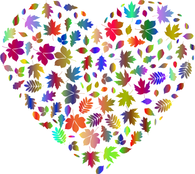 Autumn Leaves Heart Polyprismatic clipart