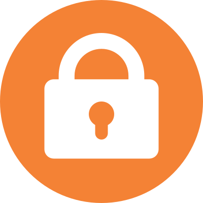 AWS Padlock orange icon clipart