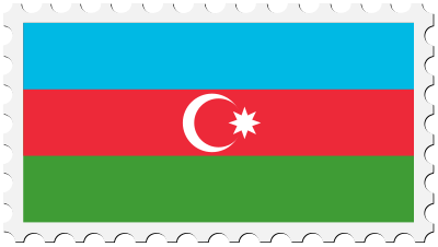 Azerbaijan flag stamp clipart