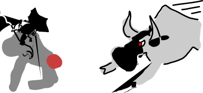 Baboon and bull clipart