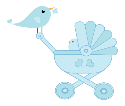 Baby Bird Stroller clipart