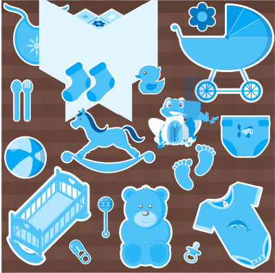 Baby boy accessories clipart