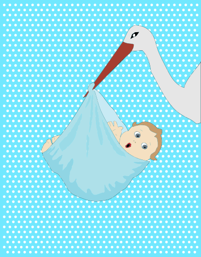 Baby Boy And Stork clipart