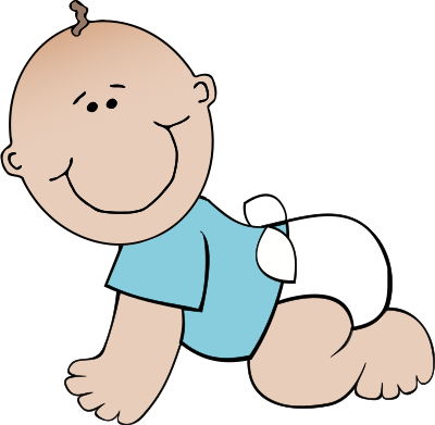 Baby boy crawling clipart