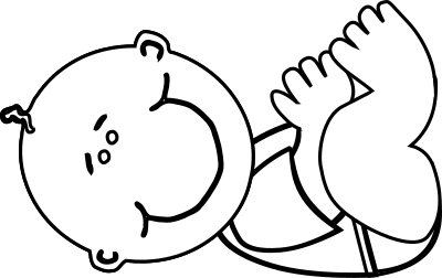 Baby boy lying - Outline clipart