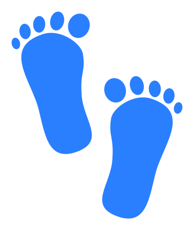 Baby footprints blue clipart