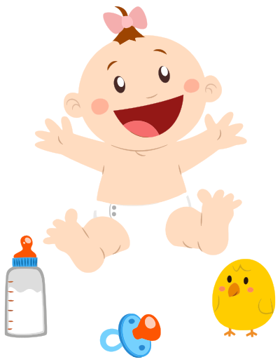 Baby Girl And Accessories clipart