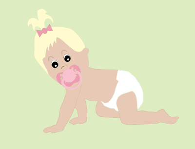 Baby Girl Crawling clipart