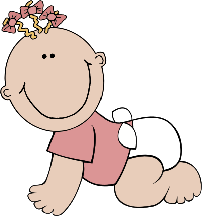 Baby girl crawling clipart