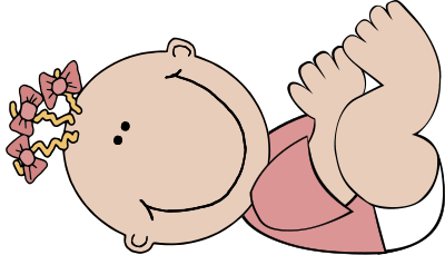 Baby girl lying clipart