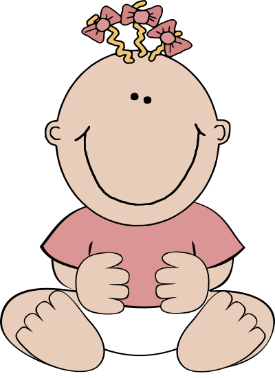 Baby girl sitting clipart