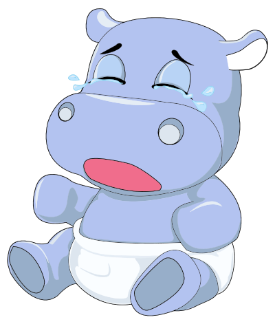 Baby Hippo Crying clipart