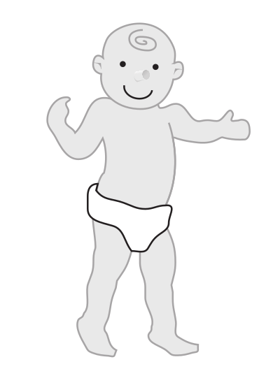 Baby standing clipart