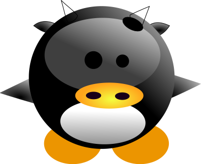 Baby-tux cow clipart