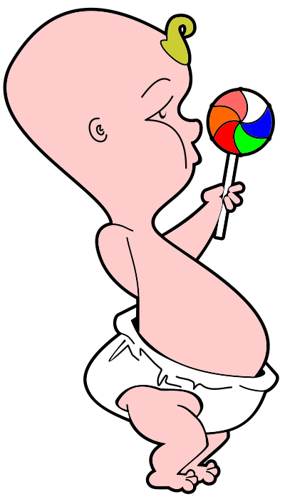 Baby With Pinwheel Lollipop clipart