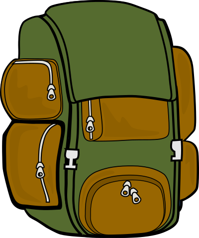 Backpack (Green/Brown) clipart