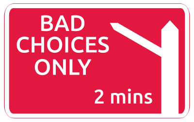 Bad life choices self-destructive mental health sign clipart