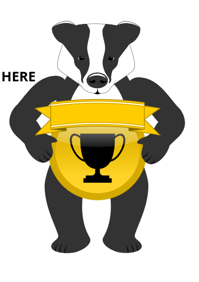 Badge holding badger clipart