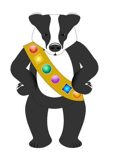 Badge wearing badger clipart