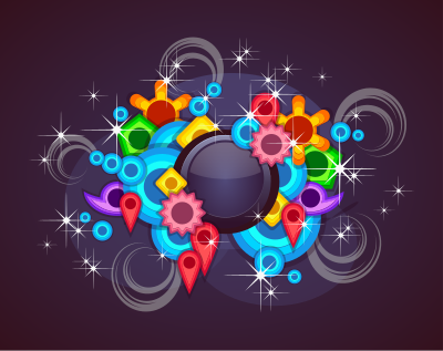 Badge With Abstract Background 2 clipart