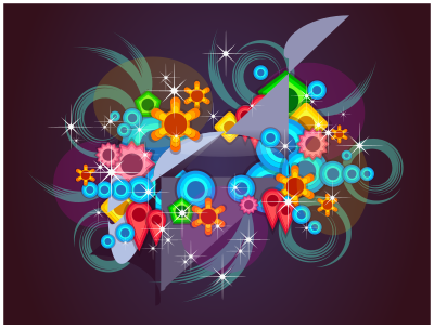 Badge With Abstract Background 5 clipart