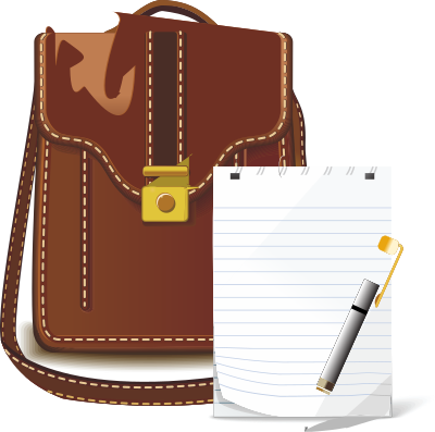 Bag and notes clipart