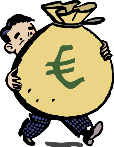 Bag of Euros Colour clipart